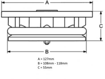 4 1/2" Runde Verschlusskappe mit 5-Kant Standardverschluss
